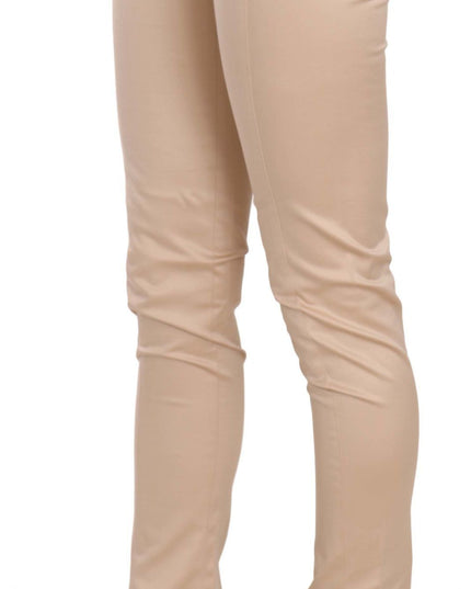 Just Cavalli Cream Low Waist Skinny Formal Trousers Pants