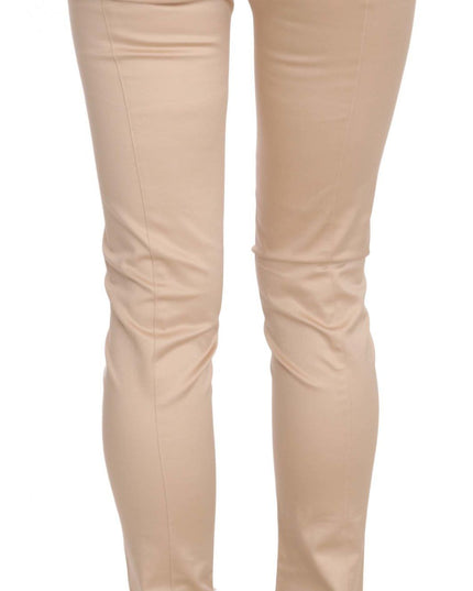 Just Cavalli Cream Low Waist Skinny Formal Trousers Pants