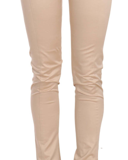 Just Cavalli Cream Low Waist Skinny Formal Trousers Pants