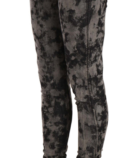 Just Cavalli Black Gray Faded Low Waist Skinny Denim Trousers Jeans