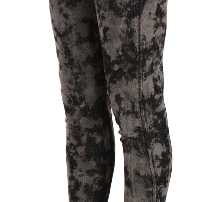 Just Cavalli Black Gray Faded Low Waist Skinny Denim Trousers Jeans