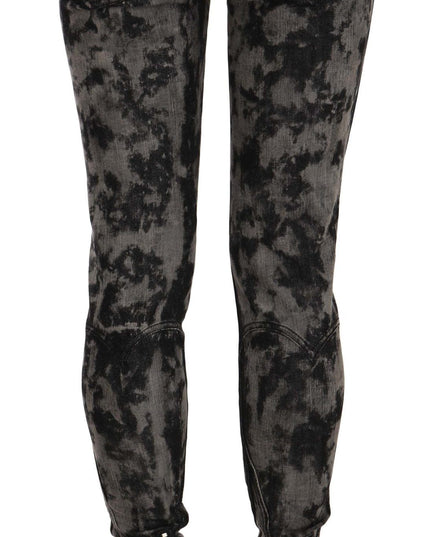 Just Cavalli Black Gray Faded Low Waist Skinny Denim Trousers Jeans
