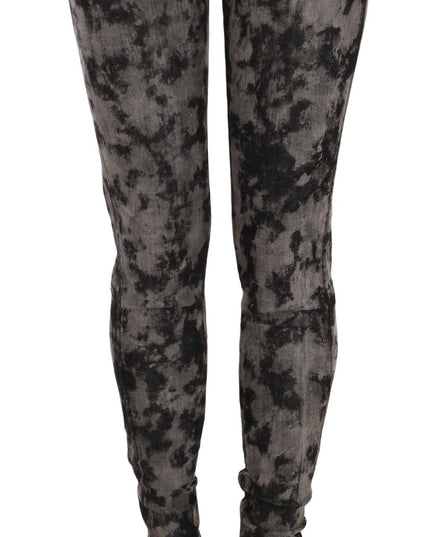 Just Cavalli Black Gray Faded Low Waist Skinny Denim Trousers Jeans