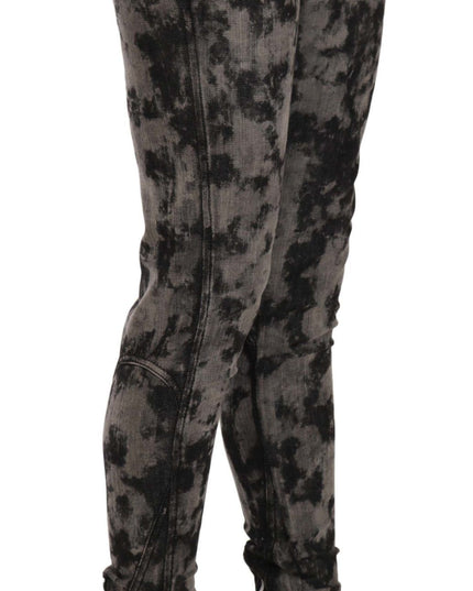Just Cavalli Black Gray Faded Low Waist Skinny Denim Trousers Jeans