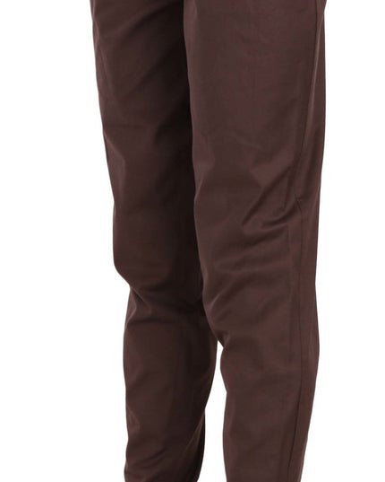 Just Cavalli Brown High Waist Tapered Formal Trousers Pants
