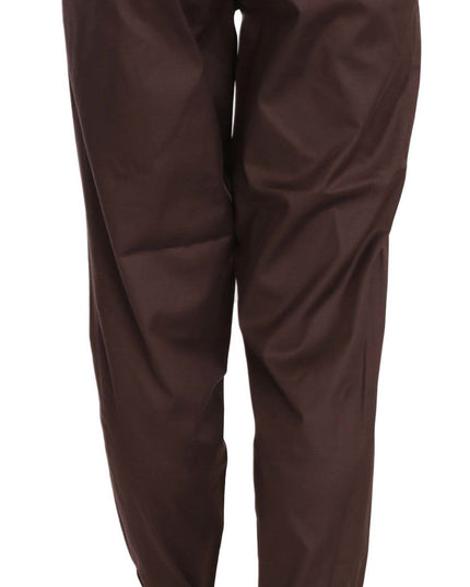 Just Cavalli Brown High Waist Tapered Formal Trousers Pants