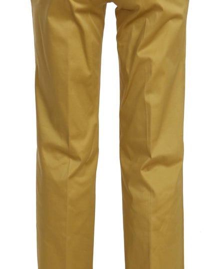 Just Cavalli Mustard Yellow Straight Formal Trousers Pants