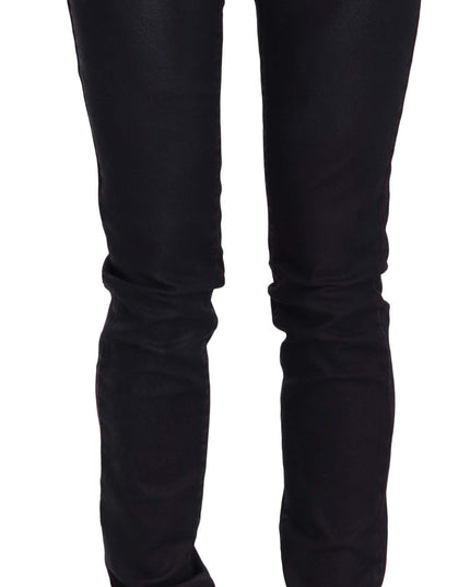 Just Cavalli Black Cotton Low Waist Skinny Denim Pants