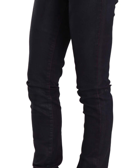 Just Cavalli Black Cotton Low Waist Skinny Denim Pants