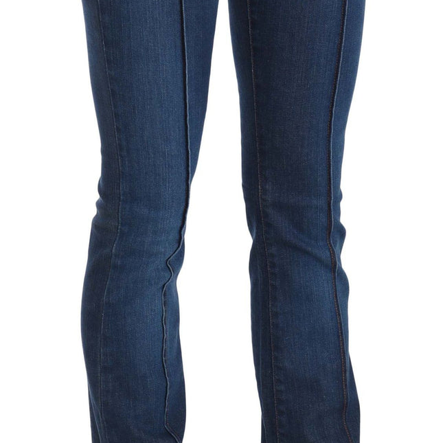 Just Cavalli Blue Low Waist Boot Cut Denim Pants Jeans