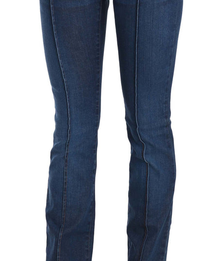 Just Cavalli Blue Low Waist Boot Cut Denim Pants Jeans