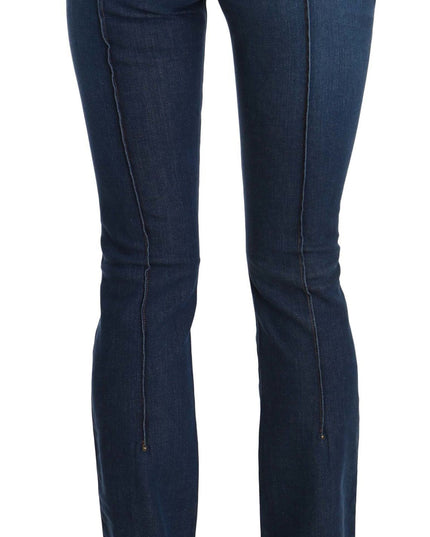 Just Cavalli Blue Low Waist Boot Cut Denim Pants Jeans