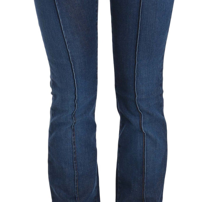 Just Cavalli Blue Low Waist Boot Cut Denim Pants Jeans