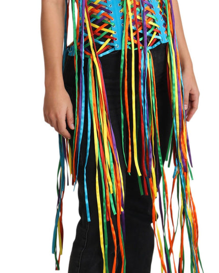 Dolce & Gabbana Multicolor Strings Bustier Polyester Corset  Top