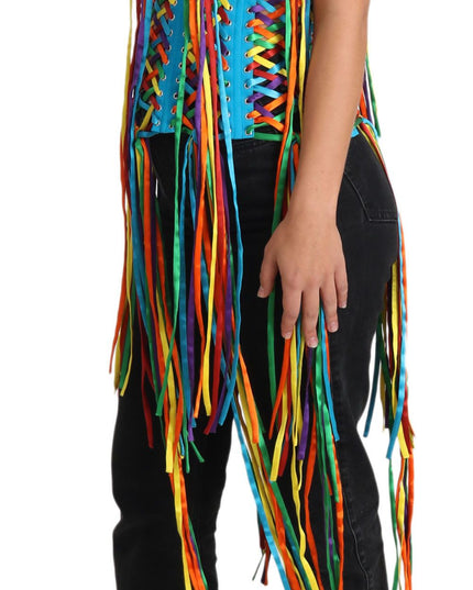 Dolce & Gabbana Multicolor Strings Bustier Polyester Corset  Top