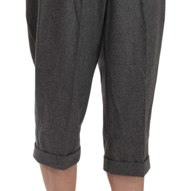 Dolce & Gabbana Wool Cropped Trouser Pleated Pant