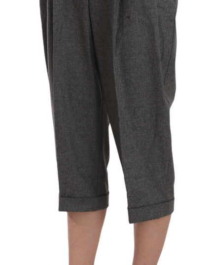 Dolce & Gabbana Wool Cropped Trouser Pleated Pant