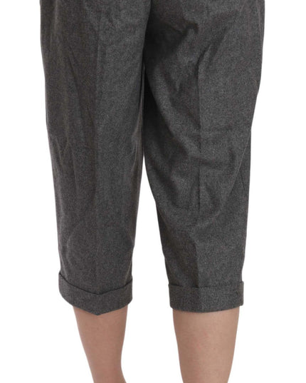 Dolce & Gabbana Wool Cropped Trouser Pleated Pant