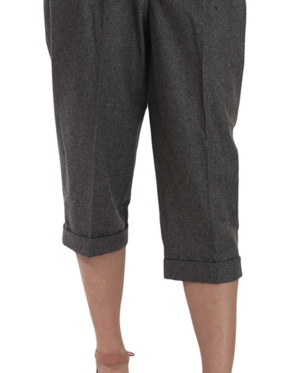 Dolce & Gabbana Wool Cropped Trouser Pleated Pant