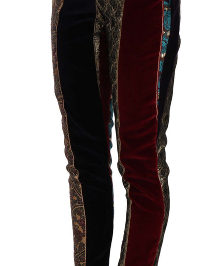 Dolce & Gabbana Multicolor Jacquard Cropped Tapered Pants