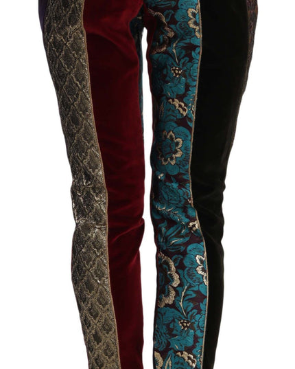 Dolce & Gabbana Multicolor Jacquard Cropped Tapered Pants