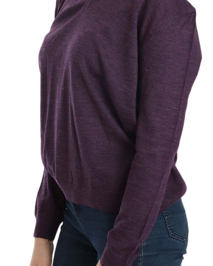 BYBLOS Purple V-neck Long Sleeve Pullover Top