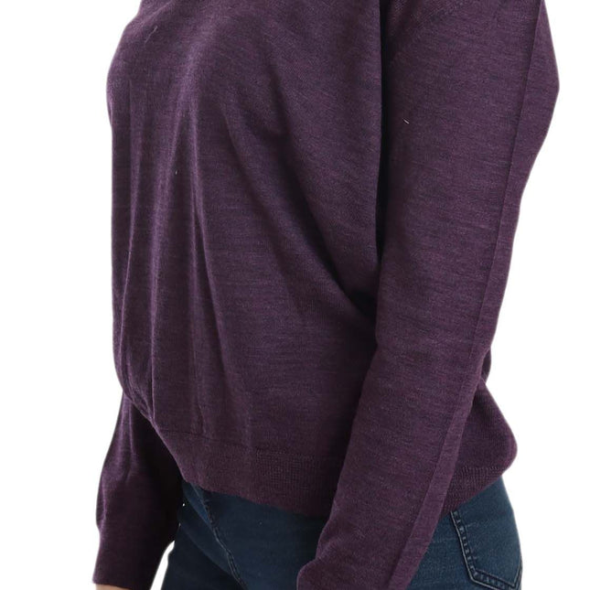 BYBLOS Purple V-neck Long Sleeve Pullover Top