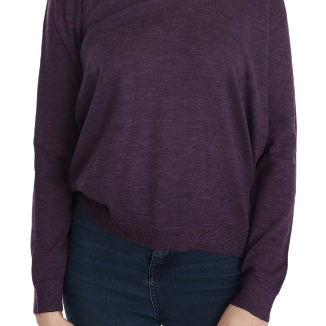 BYBLOS Purple V-neck Long Sleeve Pullover Top