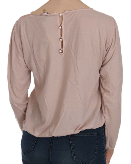 PINK MEMORIES Pink Lace See Through Long Sleeve Blouse