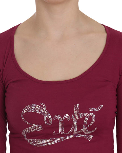 Exte Crystal Embellished Long Sleeve Casual Top