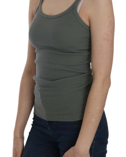 PINK MEMORIES Green Sleeveless Spaghetti Tank T-Shirt Blouse