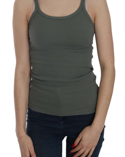 PINK MEMORIES Green Sleeveless Spaghetti Tank T-Shirt Blouse