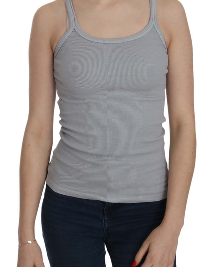 PINK MEMORIES Light Grey Sleeveless Spaghetti Strap Blouse