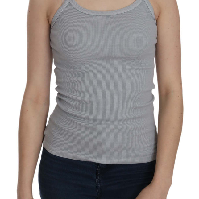 PINK MEMORIES Light Grey Sleeveless Spaghetti Strap Blouse
