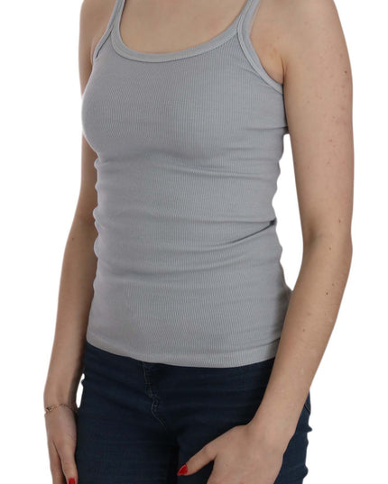 PINK MEMORIES Light Grey Sleeveless Spaghetti Strap Blouse