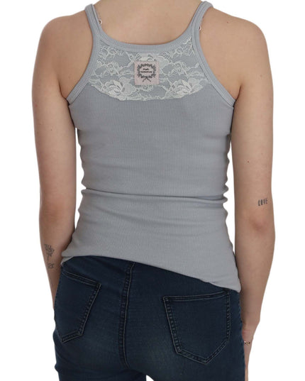 PINK MEMORIES Light Grey Sleeveless Spaghetti Strap Blouse