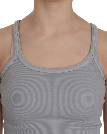 PINK MEMORIES Light Grey Sleeveless Spaghetti Strap Blouse