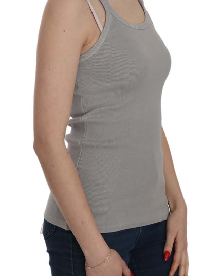PINK MEMORIES Grey Sleeveless Spaghetti Strap Shirt