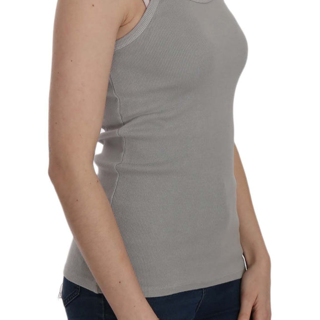PINK MEMORIES Grey Sleeveless Spaghetti Strap Shirt