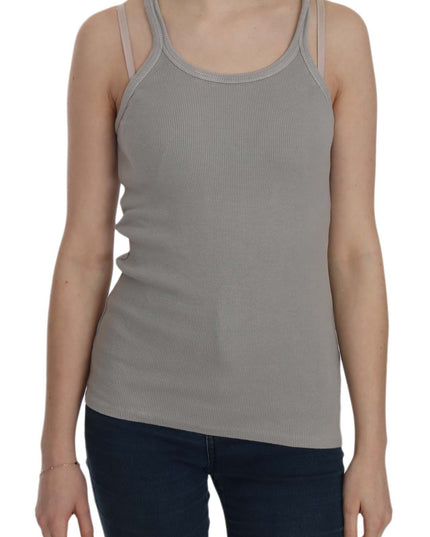 PINK MEMORIES Grey Sleeveless Spaghetti Strap Shirt
