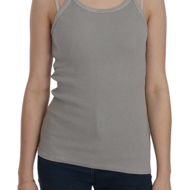 PINK MEMORIES Grey Sleeveless Spaghetti Strap Shirt
