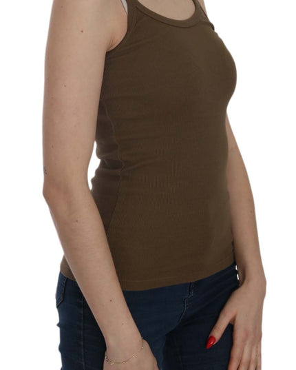 PINK MEMORIES Brown Sleeveless Spaghetti Strap Blouse Top