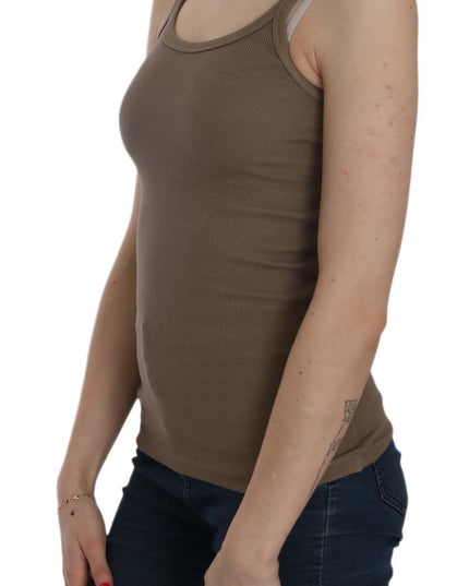 PINK MEMORIES Brown Sleeveless Spaghetti Strap Top