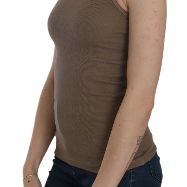 PINK MEMORIES Brown Sleeveless Spaghetti Strap Top