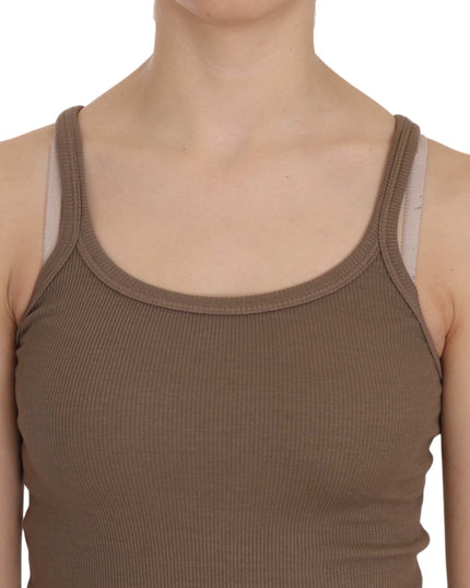 PINK MEMORIES Brown Sleeveless Spaghetti Strap Top