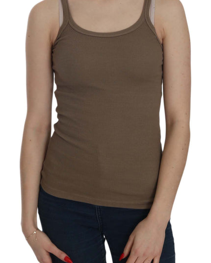 PINK MEMORIES Brown Sleeveless Spaghetti Strap Top