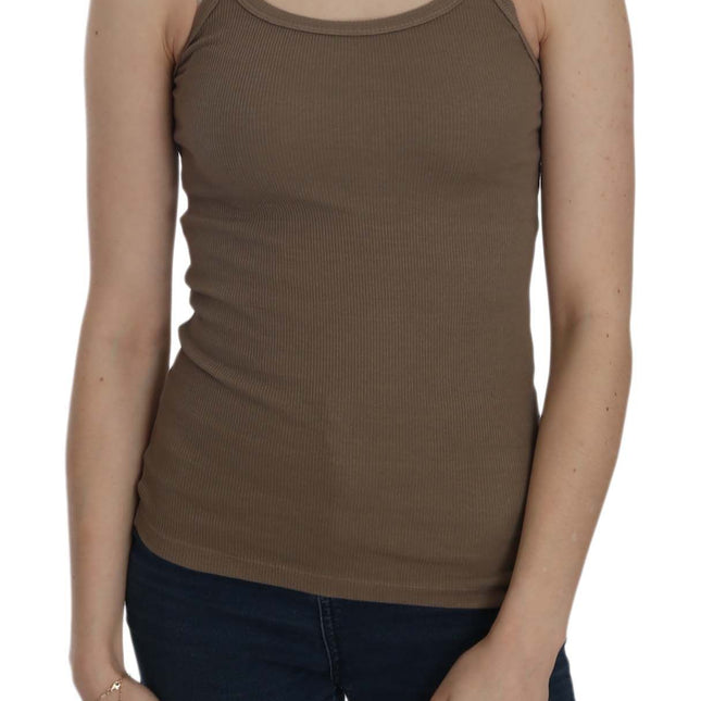 PINK MEMORIES Brown Sleeveless Spaghetti Strap Top