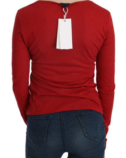 Exte Red Crystal Embellished Long Sleeve Blouse