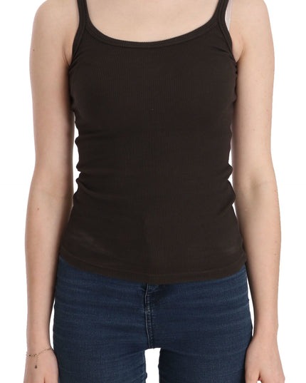 PINK MEMORIES Dark Brown Sleeveless Spaghetti Strap Blouse