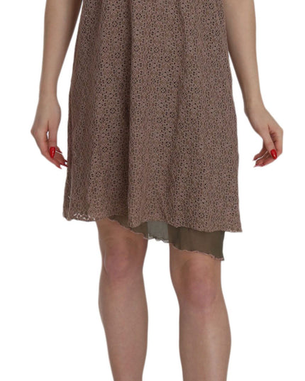 PINK MEMORIES Cotton Green Spaghetti Strap A-line Mini Dress